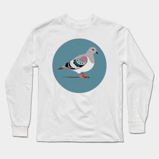 Pigeon Illustration - Cute lil bird Long Sleeve T-Shirt